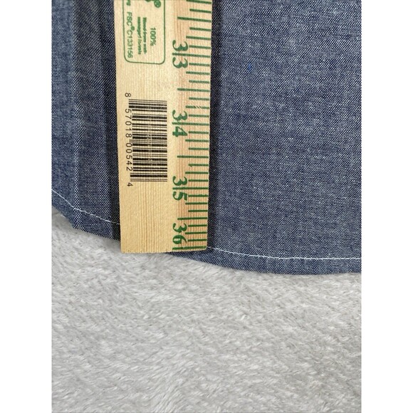 NOS Vintage Osh Kosh B'gosh Shirt Men 2XLT Tall Chambray Cotton Blue - Picture 5 of 9